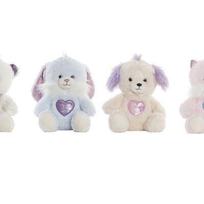 PELUCHE POLYESTER 15X15X20 ANIMAUX 4 ASSORTIMENTS. PE196965