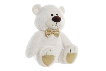 PELUCHE POLYESTER 25X25X30 OURS BLANC PE196971 1