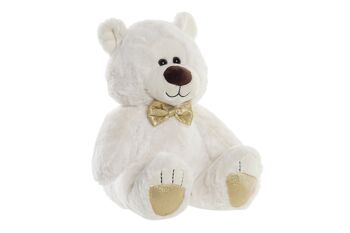 PELUCHE POLYESTER 30X30X36 OURS BLANC PE196972 1