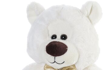 PELUCHE POLYESTER 30X30X36 OURS BLANC PE196972 3