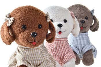 PELUCHE POLYESTER 30X30X30 CANICHE 3 ASSORTIS. PE197387 2