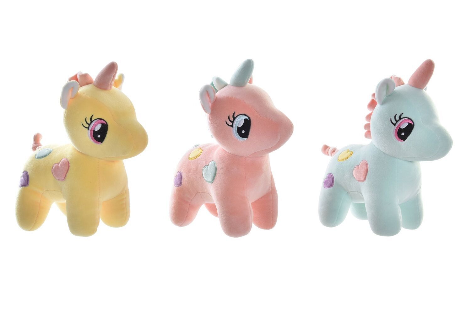 PELUCHE POLIESTERE 25X13X27 UNICORNO 3 ASSORTIMENTI. PE197389