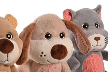 PELUCHE POLYESTER 15X15X23 ANIMAUX 3 ASSORTIMENTS. PE205612 2