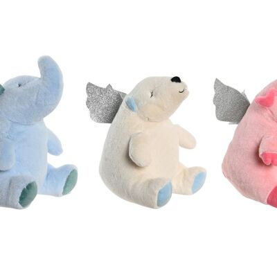 PELUCHE POLYESTER 14X10X18 ANIMAUX AILES 3 ASSORTIMENTS. PE205618