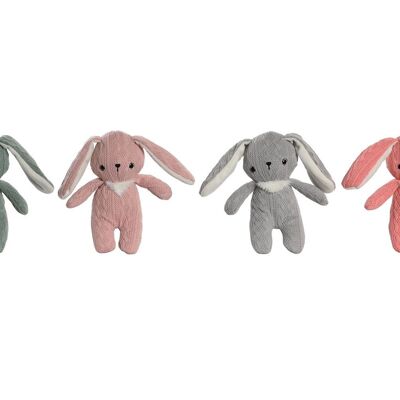 PELUCHE POLYESTER 15X10X14 LAPIN 4 ASSORTIMENTS. PE205620