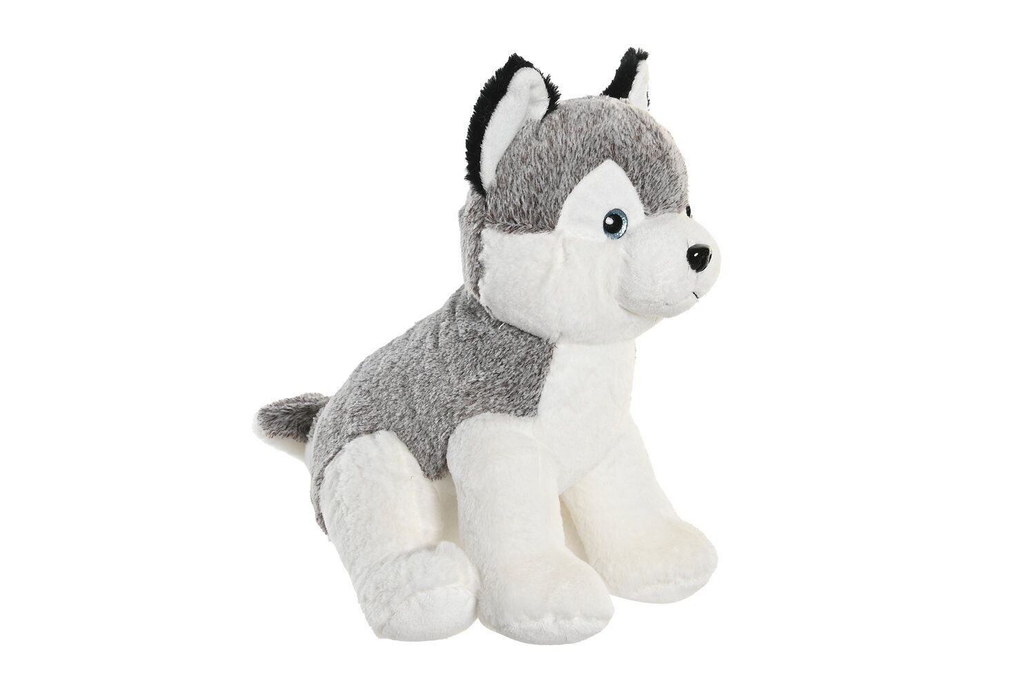 POLYESTER PLUSH 20X20X30 GRAY HUSKY DOG PE206124