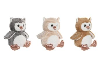 PELUCHE POLYESTER 15X15X23 CHOUETTE 3 ASSORTIMENTS. PE206129 1