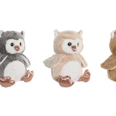 PELUCHE POLYESTER 15X15X23 CHOUETTE 3 ASSORTIMENTS. PE206129