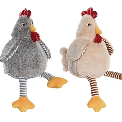 PELUCHE POLYESTER 20X20X28 POULES 2 ASSORTIES. PE206132
