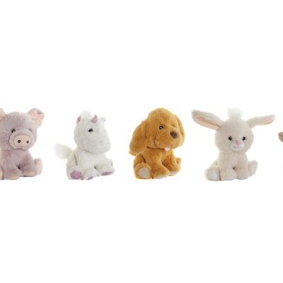 PELUCHE POLYESTER 10X7X20 ANIMAUX 6 ASSORTIMENTS. PE207454