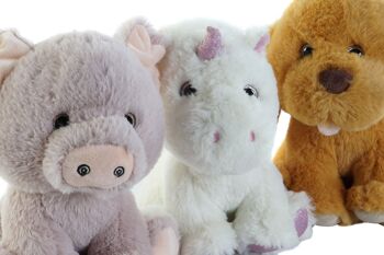 PELUCHE POLYESTER 10X7X20 ANIMAUX 6 ASSORTIMENTS. PE207454 3