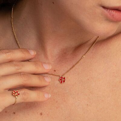 Alizon-Halskette – Blume und Emaille