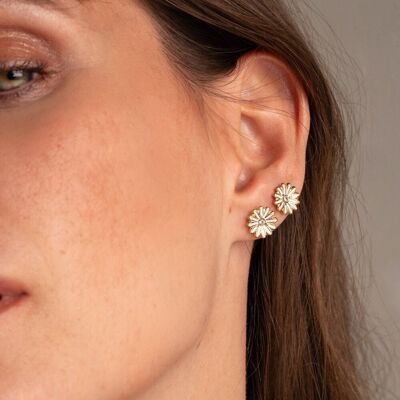 Aloysia chip earrings - flower and enamel