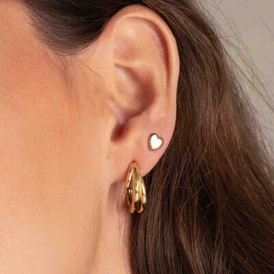 Alda chip earrings - heart