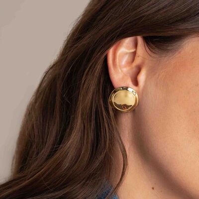 Sileas chip earrings - round medallion