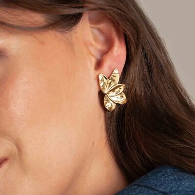 Sidonia flea earrings - foliage