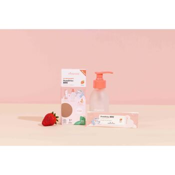 Kit découverte dentifrice kids Fraise  (1 bouteille + 1 stick) 2