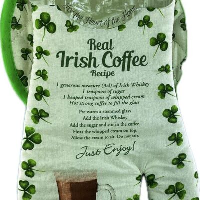 Irish Coffee recipe oven glove and pot handle holder