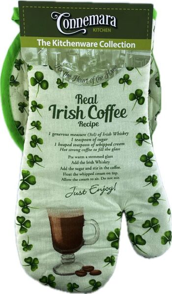Gant de four de recette de café irlandais et support de poignée de pot
