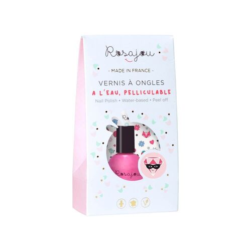 Vernis pour enfant à l'eau et pelliculable rose "Rubis"