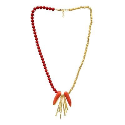 Rote Madrepora-Halskette