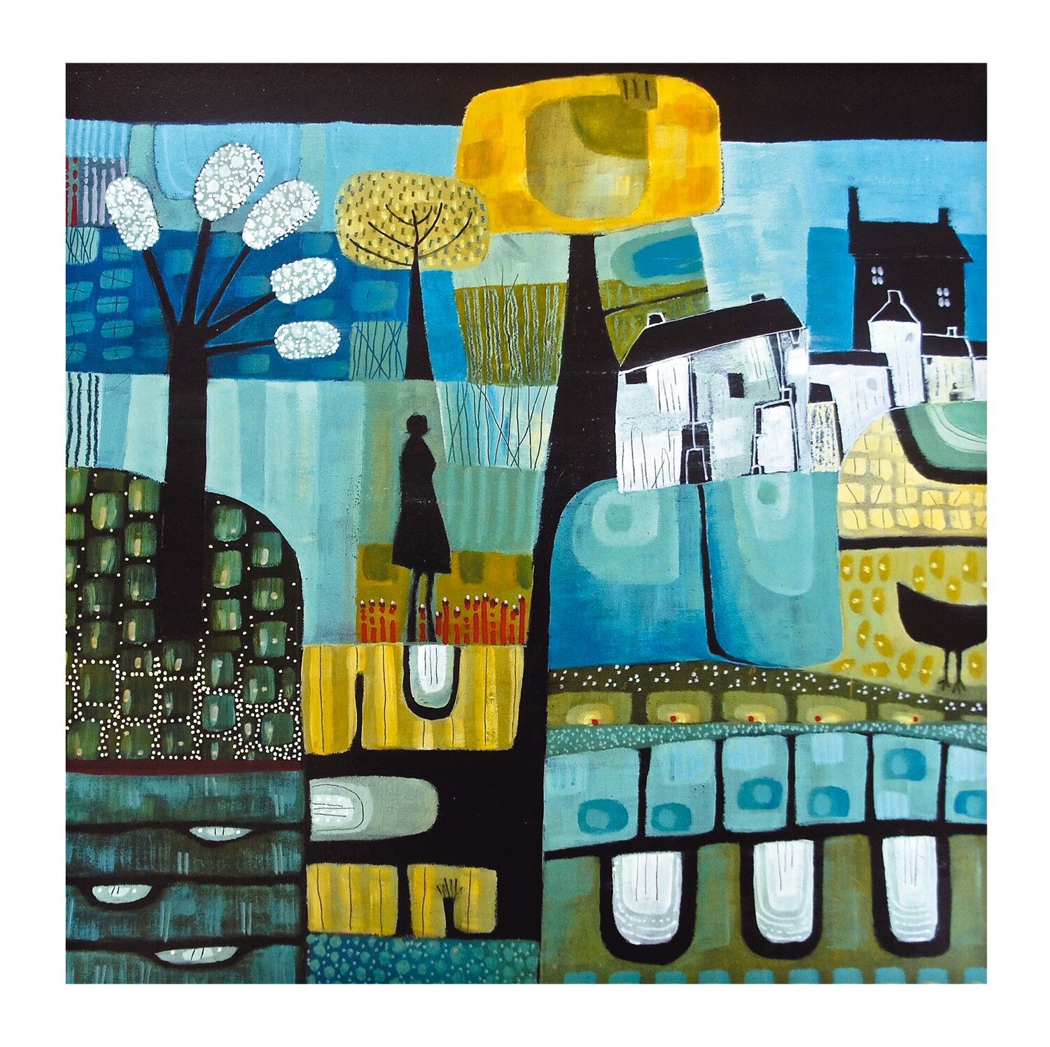 Carta d'arte vuota in avvicinamento a casa