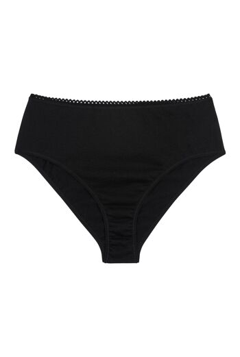 Culotte Taille Haute Coton BIO - Pirate Black 2