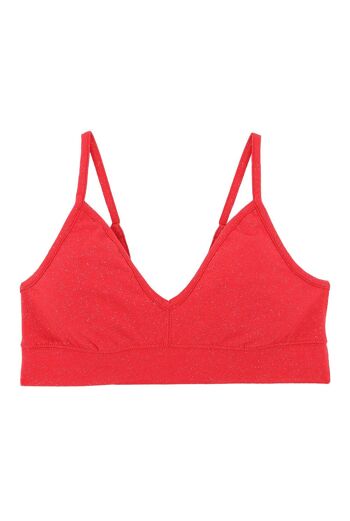 Brassière Coton BIO - Paillettes Rouge 16