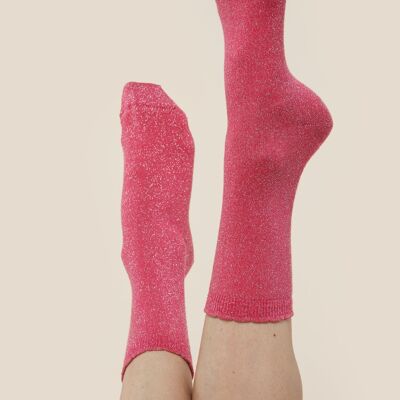 Lurex-Socken – Rosa