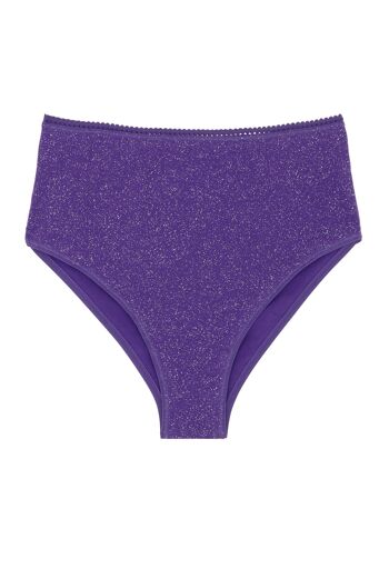 Culotte Taille Haute Coton BIO - Paillettes Violet 2
