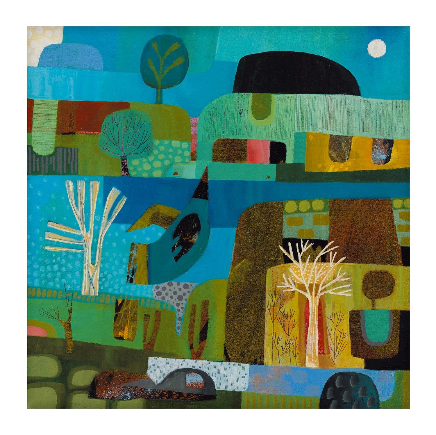 Una carta d'arte vuota di un vecchio uccello saggio