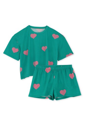 Pyjama coton BIO - Big Love Green 2