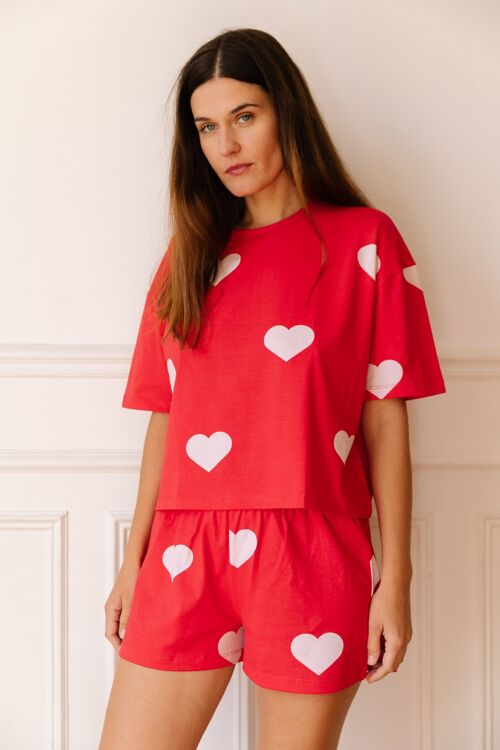 Pyjama coton BIO - Big Love Rouge