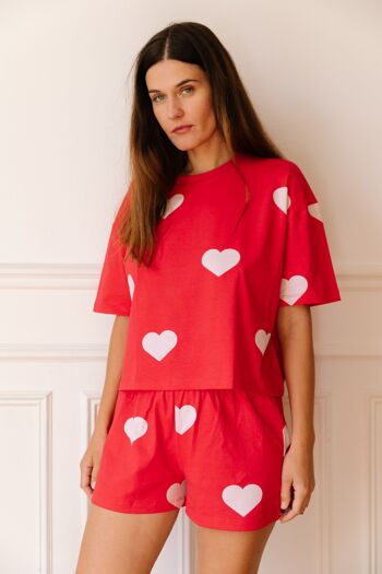 Pyjama coton BIO - Big Love Rouge 1