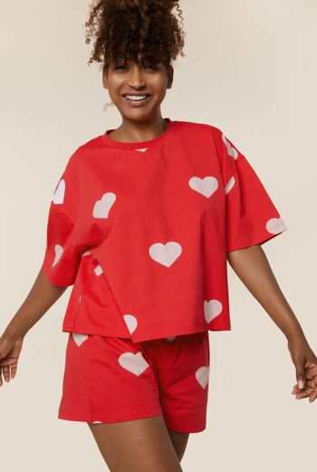 Pyjama coton BIO - Big Love Rouge 3