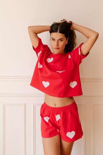 Pyjama coton BIO - Big Love Rouge 5