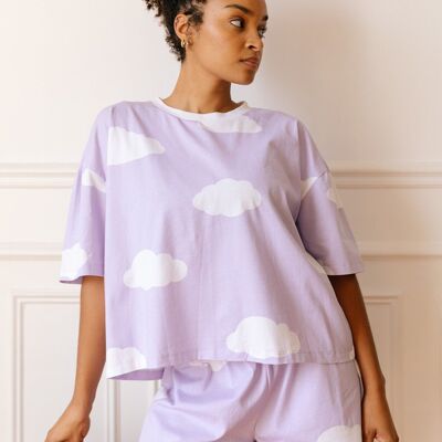 Pijama de algodón orgánico - Nubes Púrpuras