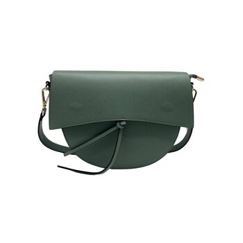 SAC EPAULE CUIR GRAINE IVANA VERT PASTEL 1