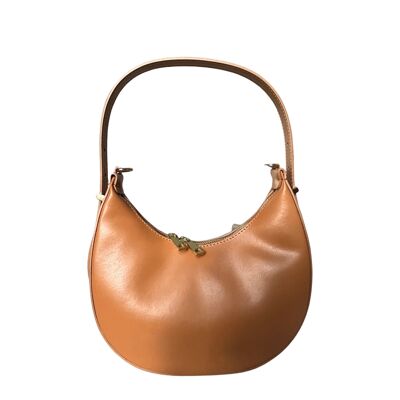 Shoulder bag in smooth half-moon leather MARTINA