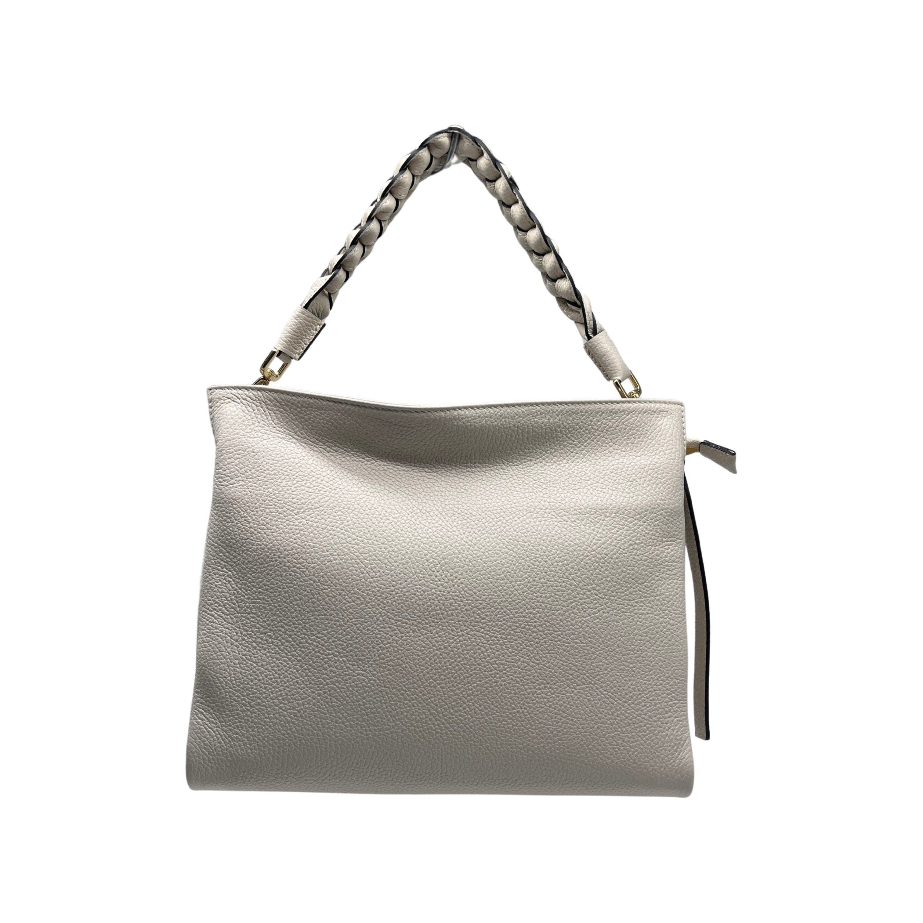 BORSA A TRACOLLA NATHALIE IN PELLE GRANATA BEIGE