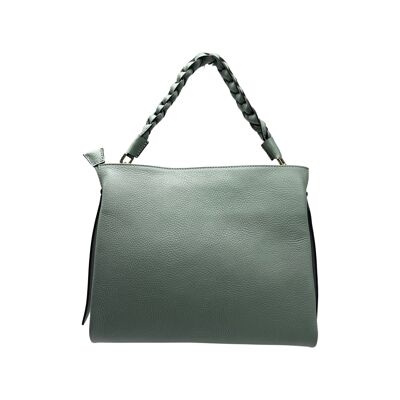 PASTEL GREEN NATHALIE GRAINED LEATHER SHOULDER BAG