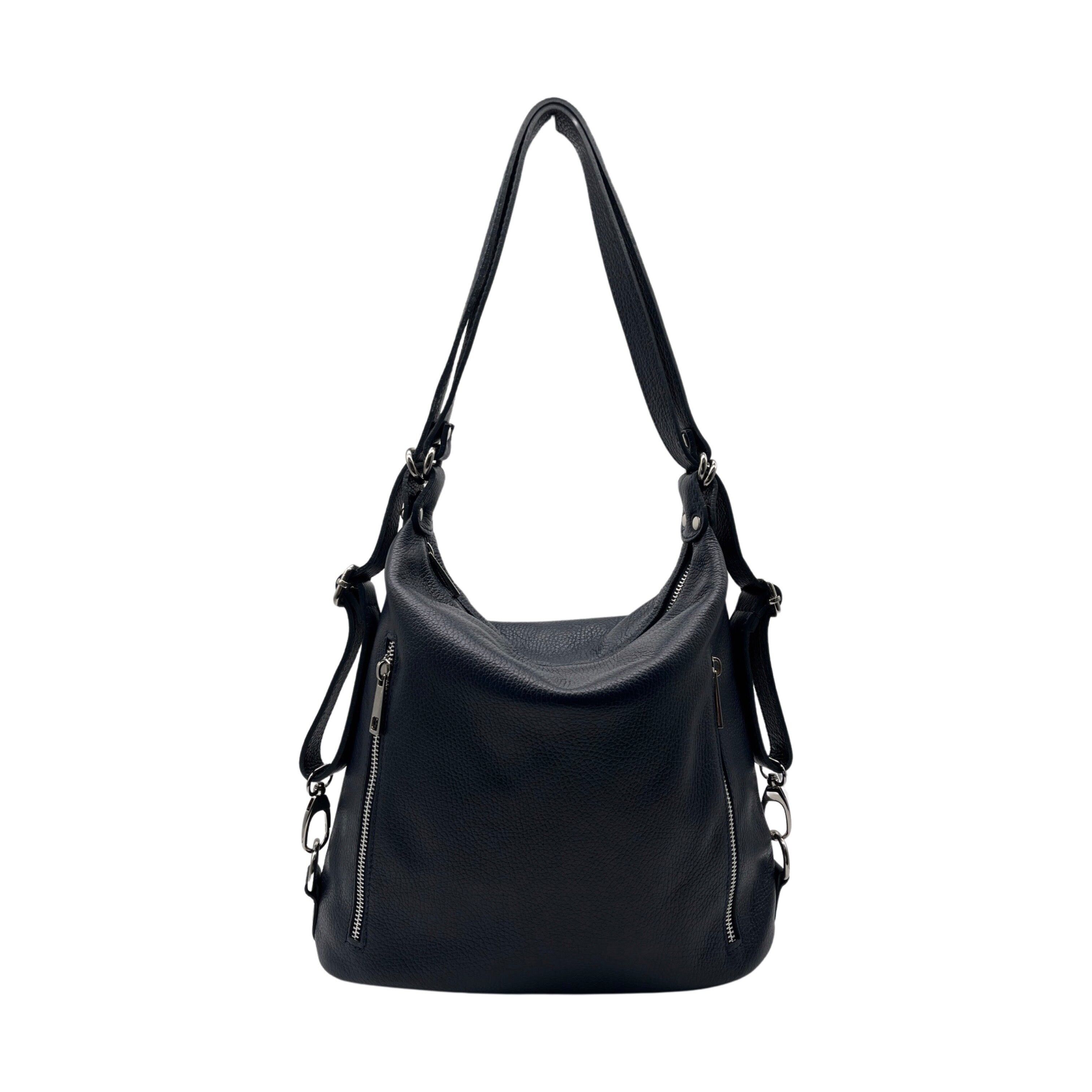 BORSA A SECCHIELLO LOUISE IN PELLE SEMI BLU