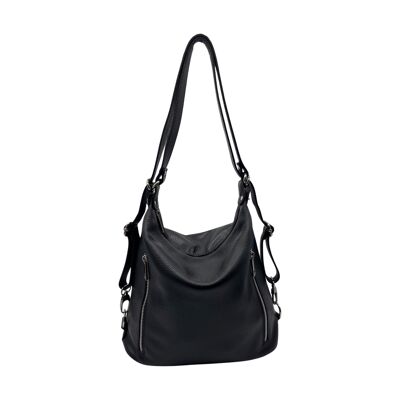 SAC SEAU CUIR GRAINE LOUISE NOIR