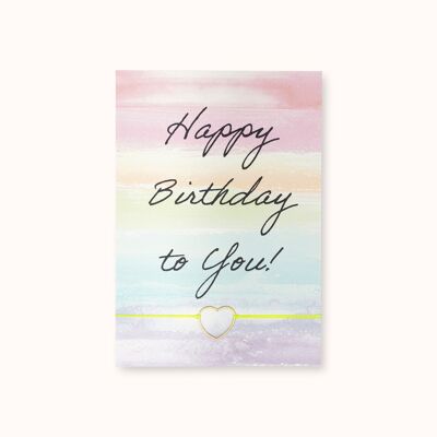 Bracelet card: Happy Birthday Rainbow