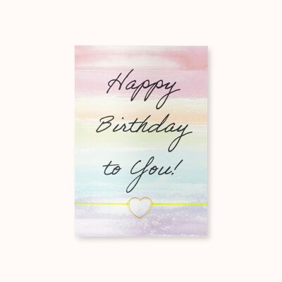 Tarjeta de pulsera: Feliz Cumpleaños Arco Iris