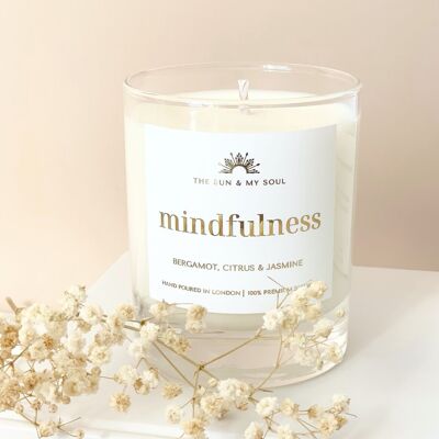 Mindfulness - Fresh Citrus, Bergamot, Jasmine Scented Soy Candle in Gift Box