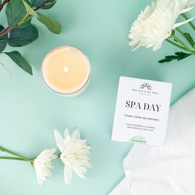 Spa Day Luxury Candle Gift⎜Fresh Eucalyptus Scent, Soy Wax