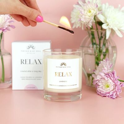 Relax - Lavender Scented Soy Candle in Gift Box