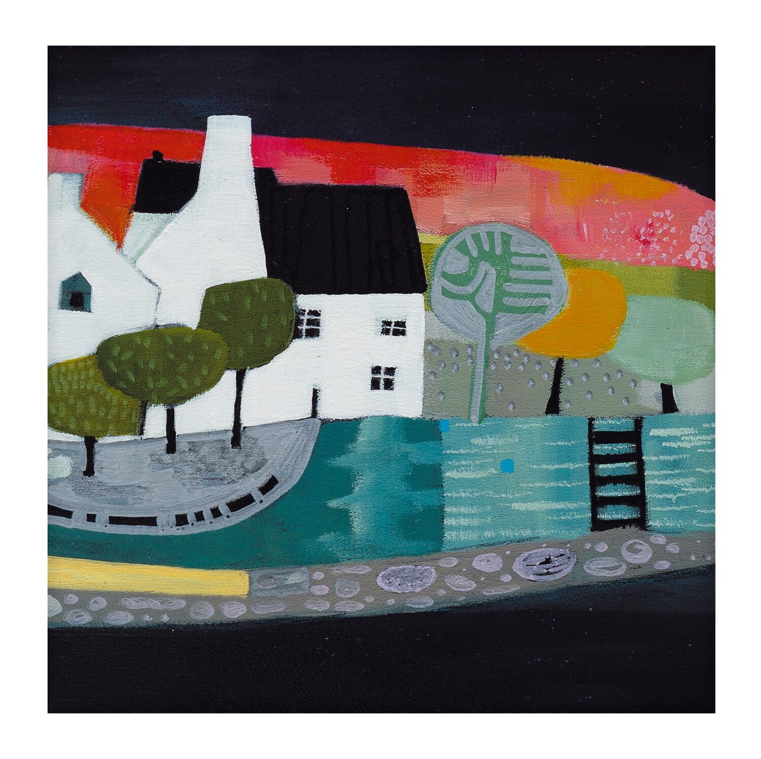 Carta d'arte vuota tra pareti bianche