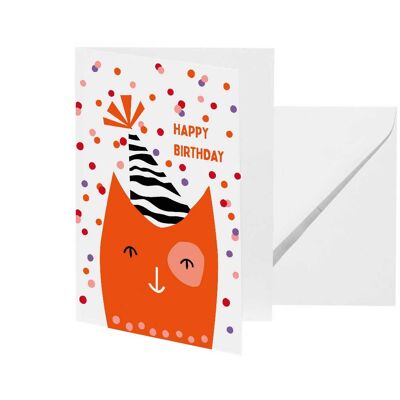 Greeting card Happy Birthday Cat